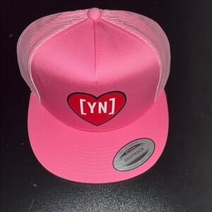 Pink Snapback Hat with Heart Logo